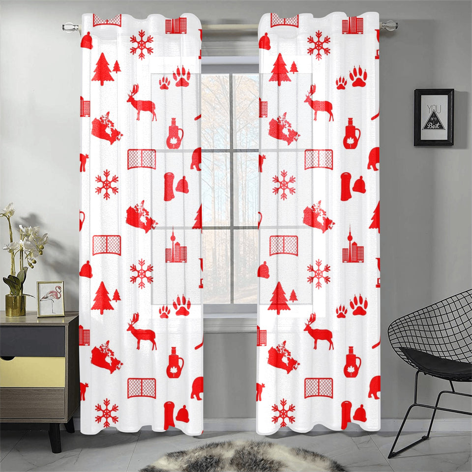 Canada Pattern Print Design 04 Gauze Curtain