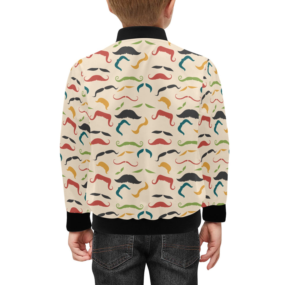 Mustache Beard Pattern Print Design 03 Kids' Boys' Girls' Bomber Jacket