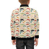 Mustache Beard Pattern Print Design 03 Kids' Boys' Girls' Bomber Jacket