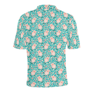 Pig Pattern Print Design 01 Men's All Over Print Polo Shirt