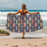 Camper Van Pattern Print Design 02 Beach Towel