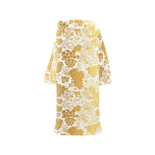 Gold grape pattern Blanket Robe with Sleeves