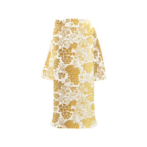 Gold grape pattern Blanket Robe with Sleeves