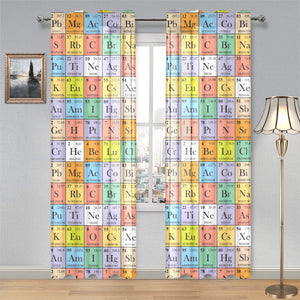 Chemistry Periodic Table Pattern Print Design 01 Gauze Curtain