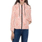 Snake lilies flower pattern Women's Padded Hooded Jacket