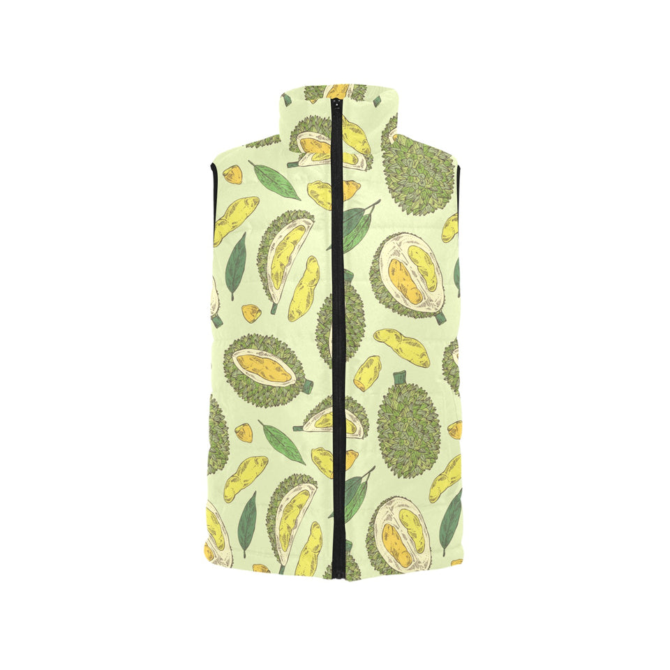 Durian leaves pattern background Women's Padded Vest