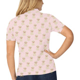 Golden Retriever Pattern Print Design 02 Women's All Over Print Polo Shirt