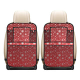 Snowflake pattern red background Car Seat Back Organizer