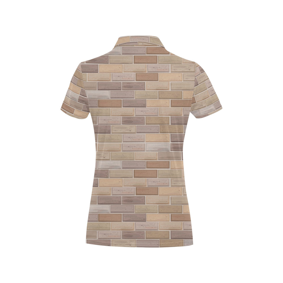Brick Printed Pattern Print Design 01 Women's All Over Print Polo Shirt
