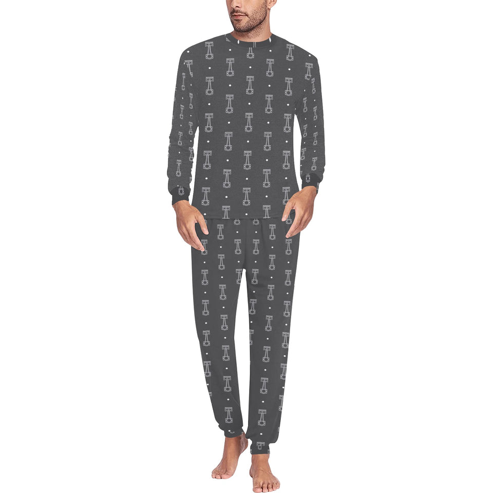 Engine Piston Black Background Pattern Design 02 Men's All Over Print Pajama