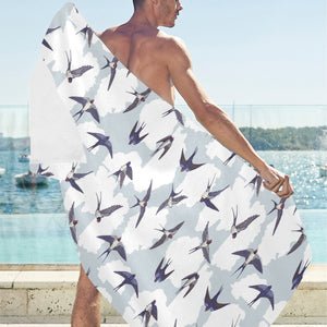 Swallow Pattern Print Design 05 Beach Towel