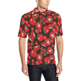Tomato black background Men's All Over Print Polo Shirt