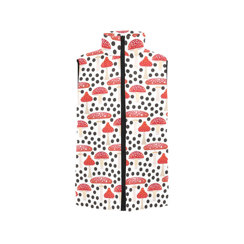 Red mushroom dot pattern Men's Padded Vest