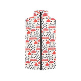 Red mushroom dot pattern Men's Padded Vest