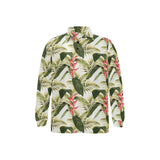 heliconia pattern Men's Long Sleeve Polo Shirt