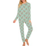 Hippopotamus Pattern Print Design 02 Women's All Over Print Pajama Set