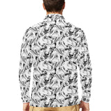 Greyhound Pattern Print Design 01 Men's Long Sleeve Polo Shirt
