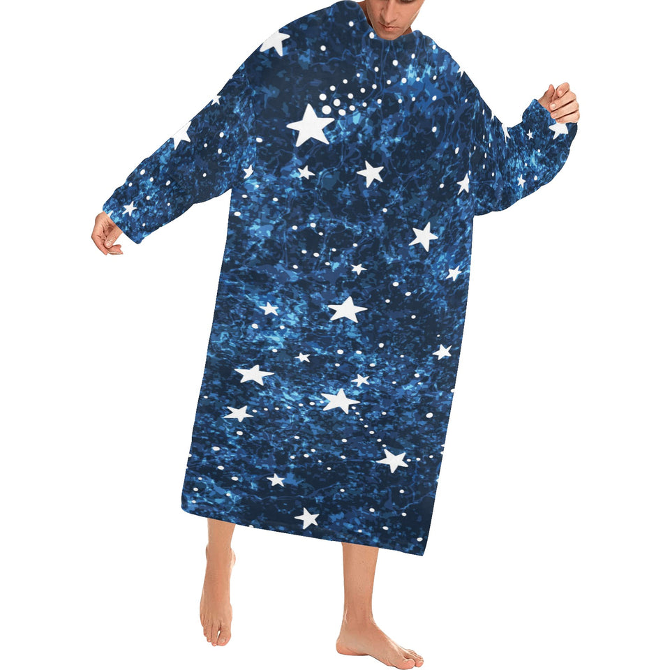 Night sky star pattern Blanket Robe with Sleeves