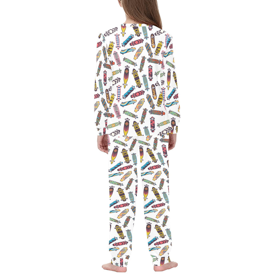 Skate Board Pattern Print Design 05 Kids' Boys' Girls' All Over Print Pajama Set