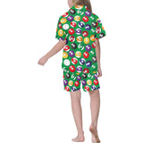 Billiard Ball Pattern Print Design 02 Kids' Boys' Girls' V-Neck Short Pajama Set