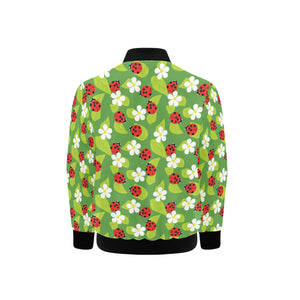 Ladybug Pattern Print Design 01 Kids' Boys' Girls' Bomber Jacket