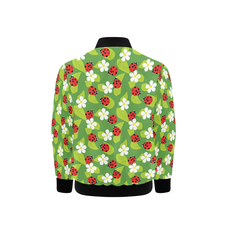 Ladybug Pattern Print Design 01 Kids' Boys' Girls' Bomber Jacket