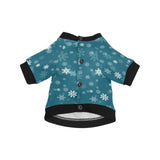 Snowflake pattern dark background All Over Print Pet Dog Round Neck Fuzzy Shirt