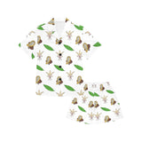 Color hand drawn cacao pattern Kids' Boys' Girls' V-Neck Short Pajama Set