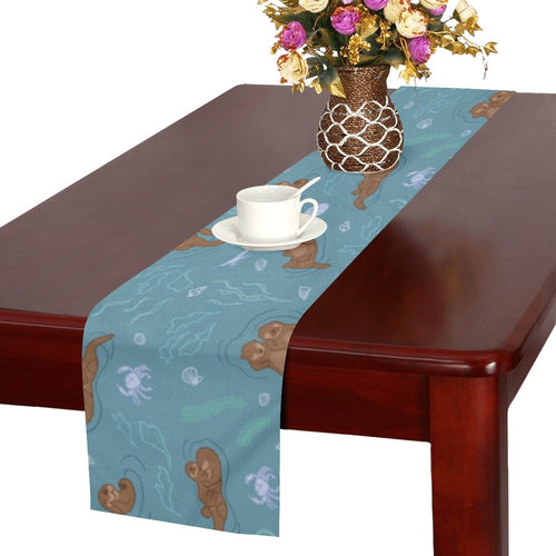 Sea otters pattern Table Runner