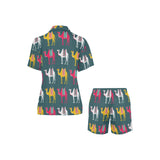 Camel pattern Women's V-Neck Short Pajama Set