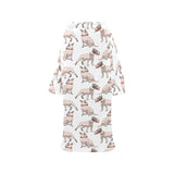 Bull Terrier Pattern Print Design 04 Blanket Robe with Sleeves