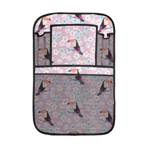 Beautiful toucan flower leaves Car Seat Back Organizer