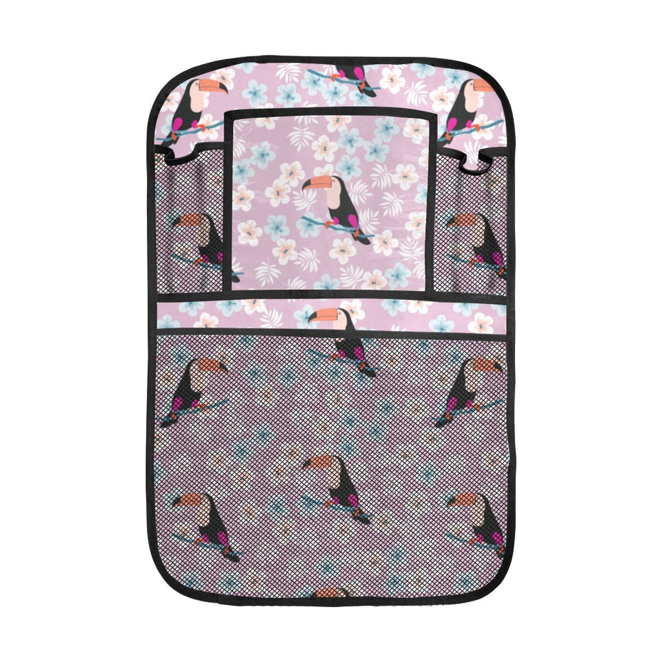 Beautiful toucan flower leaves Car Seat Back Organizer