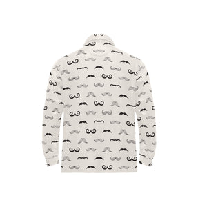 Mustache Beard Pattern Print Design 05 Men's Long Sleeve Polo Shirt