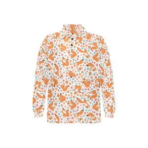Squirrel Pattern Print Design 05 Men's Long Sleeve Polo Shirt