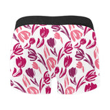 pink sketch tulip pattern Men's All Over Print Boxer Briefs Men's Underwear