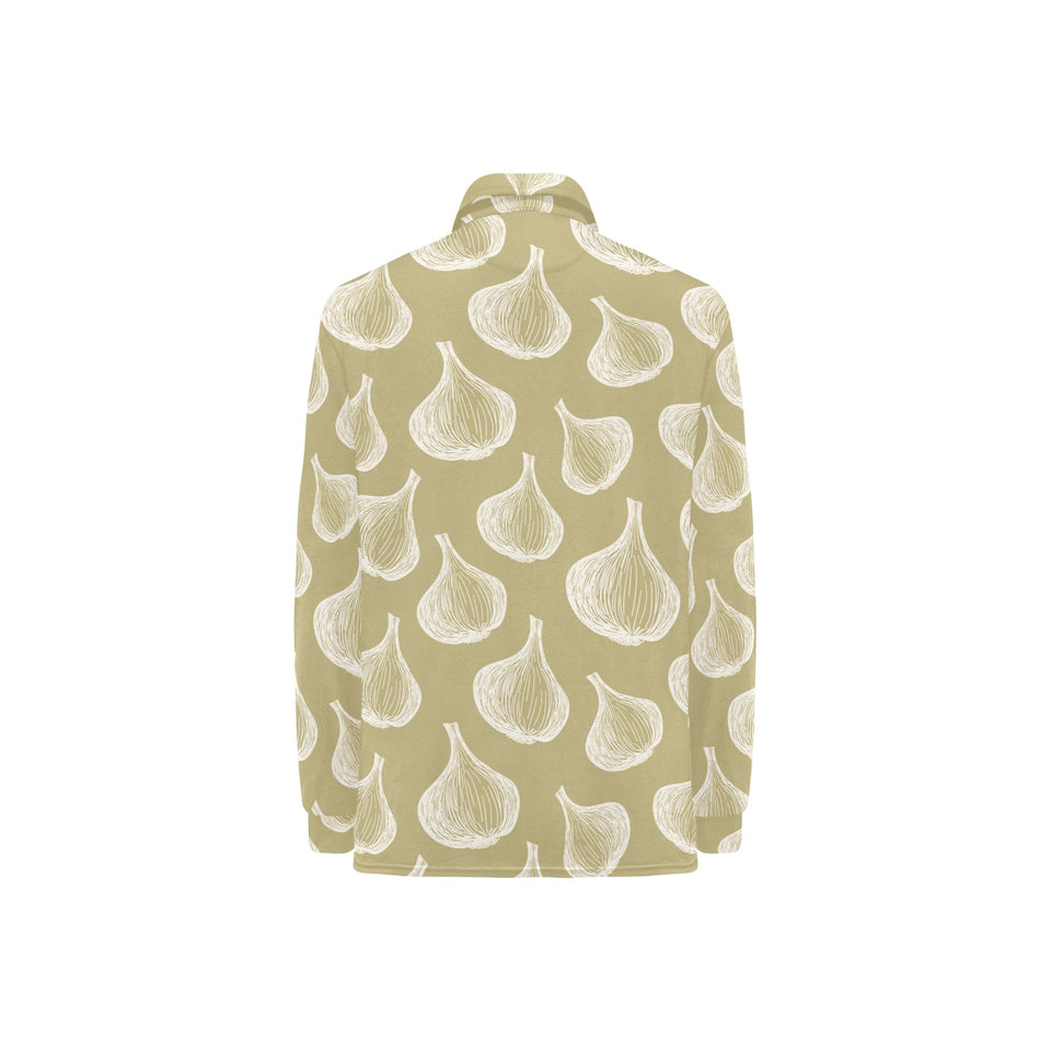 Garlic design pattern Women's Long Sleeve Polo Shirt