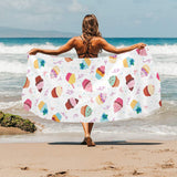 Cake cupcake design pattern Beach Towel