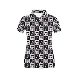 Music Notes Pattern Print Design 01 Women's All Over Print Polo Shirt