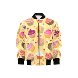 cake cupcake heart cherry pattern Kids' Boys' Girls' Bomber Jacket