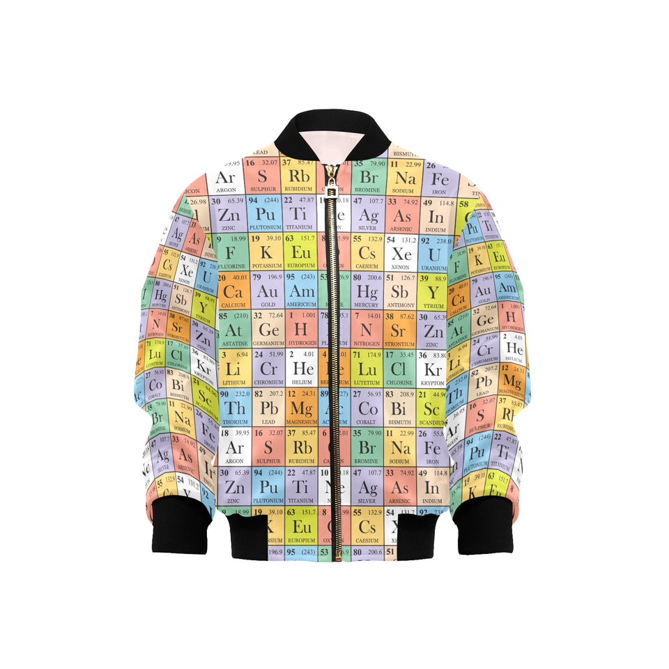 Chemistry Periodic Table Pattern Print Design 01 Kids' Boys' Girls' Bomber Jacket