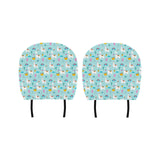 Llama alpaca cactus leaves pattern Car Headrest Cover