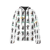 Cute ninja katana sword pattern Women's Padded Hooded Jacket