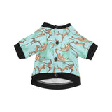 Monkey Palm tree background All Over Print Pet Dog Round Neck Fuzzy Shirt
