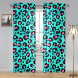 Green leopard skin print pattern Gauze Curtain