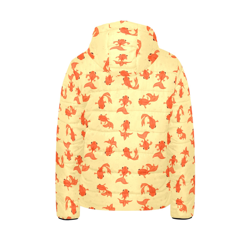 Goldfish Pattern Print Design 02 Kids' Boys' Girls' Padded Hooded Jacket