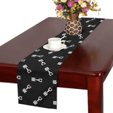 Engine Piston Black Theme Pattern Print Design 03 Table Runner