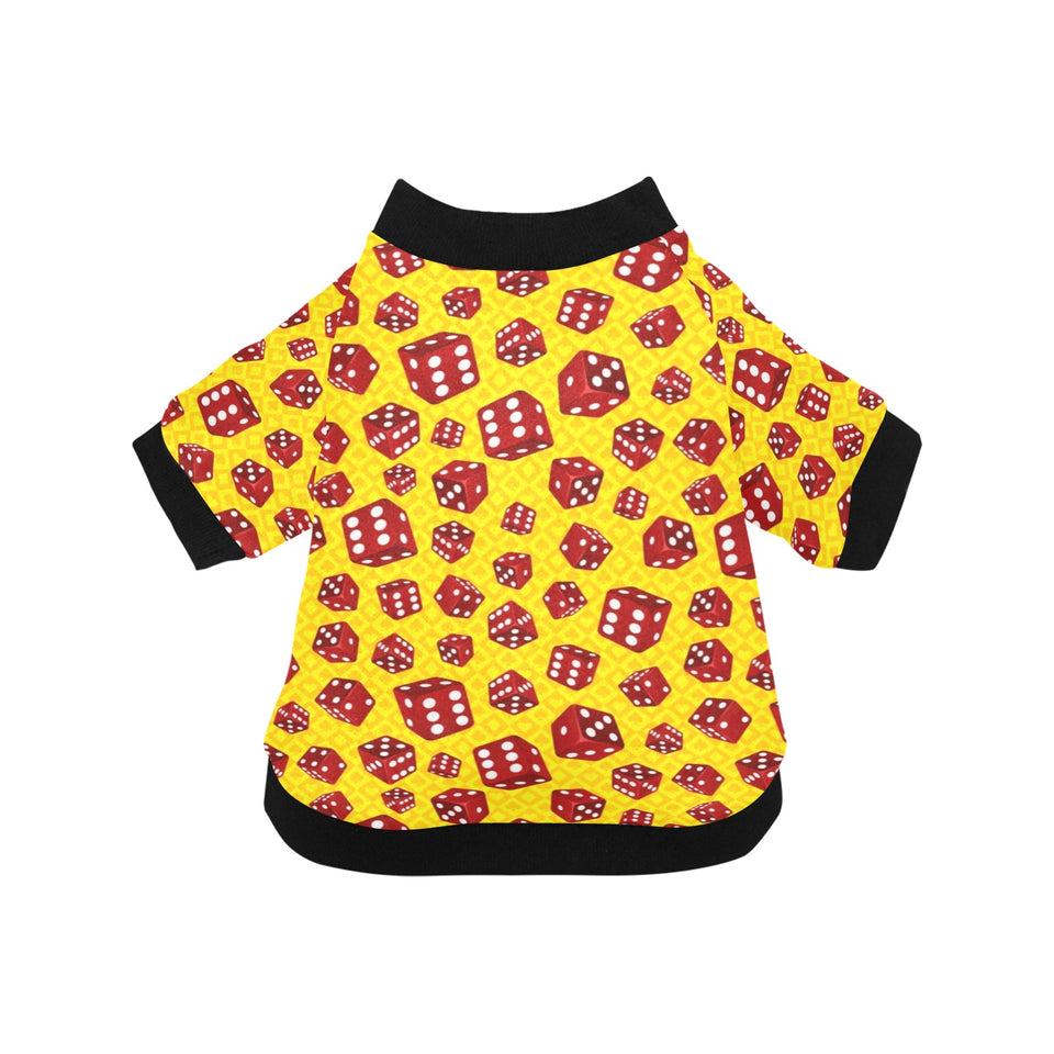 Dice Pattern Print Design 04 All Over Print Pet Dog Round Neck Fuzzy Shirt