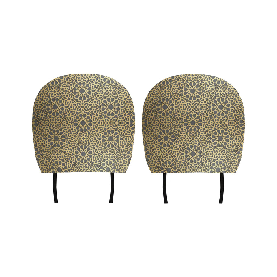 arabic star gold pattern Car Headrest Cover