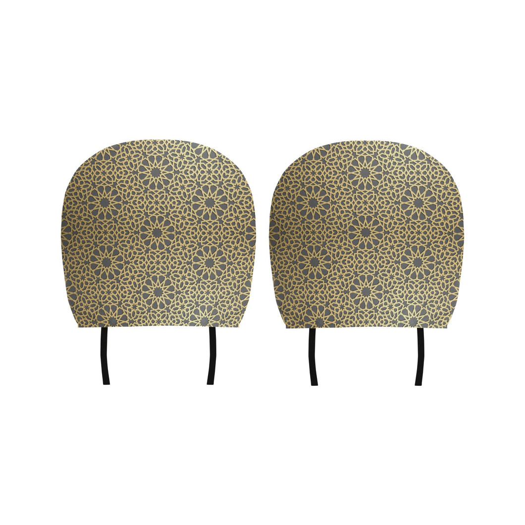 arabic star gold pattern Car Headrest Cover